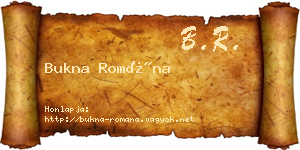 Bukna Romána névjegykártya